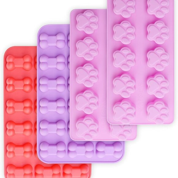Other - Puppy Dog Paw and Bone Silicone Molds, Non-Stick Food Grade Silicone Molds for C